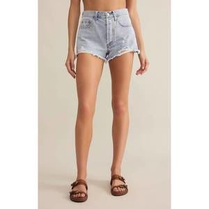 NEW Z SUPPLY classic hi rise denim shorts in faded indigo